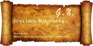 Greilach Nikoletta névjegykártya